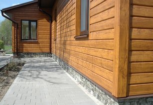 Металлосайдинг Евро-Брус золотое дерево